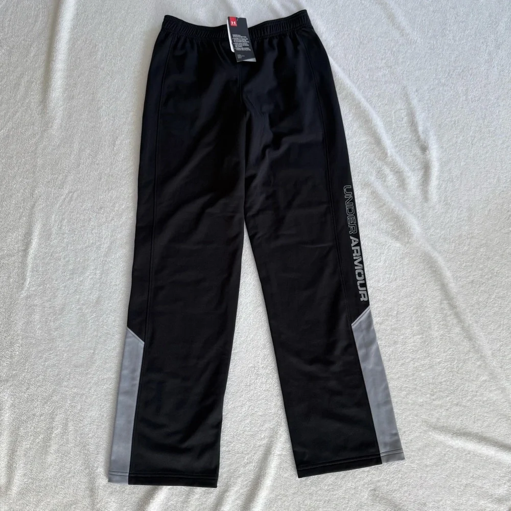 Under Armour Boys Sweatpants Black Gray Large NWT